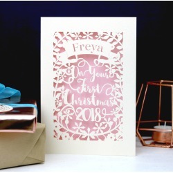 Personalised 'First Christmas' Papercut Card