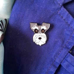 Schnauzer Enamel Pin Brooch