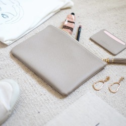 Taupe Pouch Clutch Bag