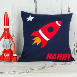 Space Rocket Cushion Personalised