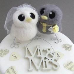 Bride And Groom Bird Wedding Cake Topper