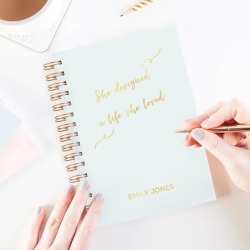 Gift For Her Personalised Gold Foil Notebook