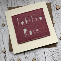 Personalised New Baby Name Card