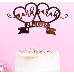Personalised Rose Gold Wedding Cake Topper