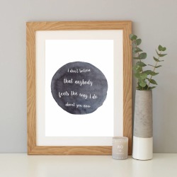 Oasis 'Wonderwall' Watercolour Song Lyrics Print
