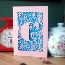 Papercut Initial Card