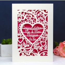 Personalised Papercut Heart Engagement Card