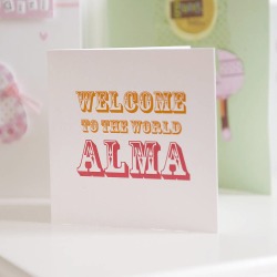 Personalised New Baby Name Card