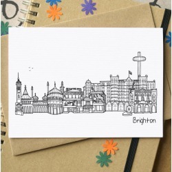 Brighton Landmarks Greetings Card