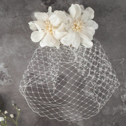 Limited Edition Upcycled Silk Birdcage Wedding Veil