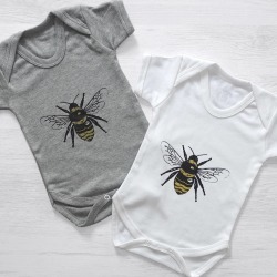 Gold Bumble Bee Baby Grow