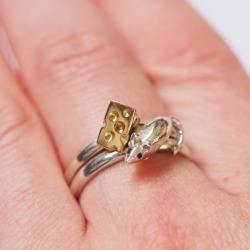 Mouse And Cheese Precious Ring Set