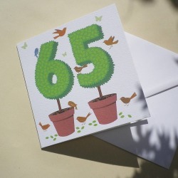 Personalised Topiary Number Card