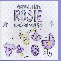 Personalised Baby Girl Card
