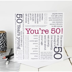 50th Birthday Card 'You're 50!' Quotes