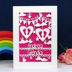 Personalised Twins Papercut Card