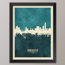 Manchester Skyline Print And Box Canvas