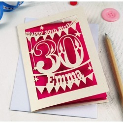 Personalised Papercut Birthday Card