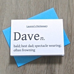 Personalised Dictionary Definition Card