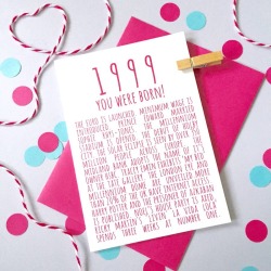 Personalised What Happened In 1999 Card