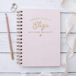 Personalised Bride To Be Gold Foil Wedding Notebook