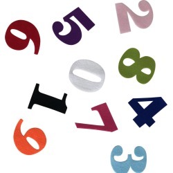 Felt Iron On Numbers In Three Sizes And Twenty Colours