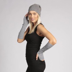 Cashmere Gloves Grey Skull Cashmere Gloves
