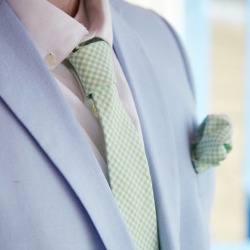 Mens Mint Green Gingham Tie