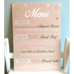 Menu Board With Hanging Lanterns