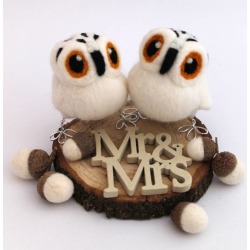 Mini Owl Wedding Cake Topper