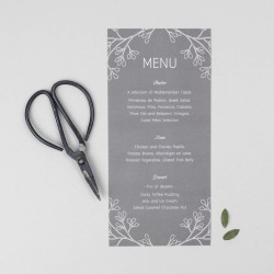 Secret Garden Wedding Menu Card