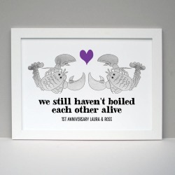 1st Anniversary Lobster Personalised Print