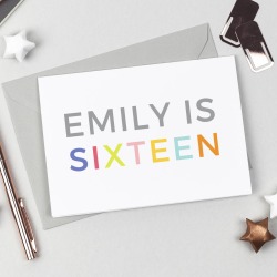 Personalised 16th Birthday Card