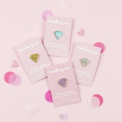 Bride To Be Glitter Diamond Shaped Enamel Pin