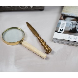 Gold Edged Magnifying Glass And Letter Opener