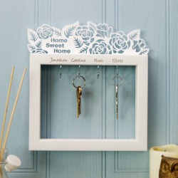 Personalised Large Rose Garden Key Holder