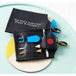 Personalised Leather Golf Tee And Accessories Holder
