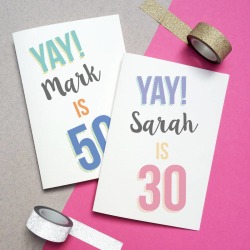 Personalised Age Yay Birthday Card