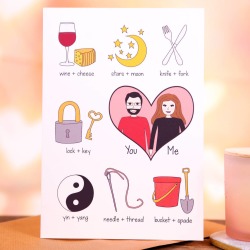 Better Together Anniversary Couple Portrait Love Card