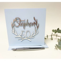 Personalised Papercut 50th Birthday Card