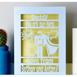 Personalised Papercut Father's Day Card