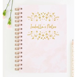 Personalised Foil Notebook Floral Design