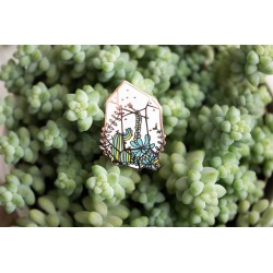 Terrarium Enamel Plant Lady Enamel Pin