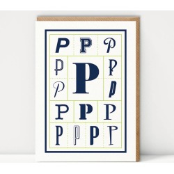'P' Alphabet Greetings Card