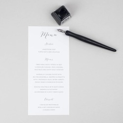 Elegant Calligraphy Wedding Menu Card