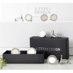 Round Cufflink Wedding Collection Set