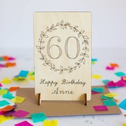 Personalised 60th Birthday Wooden Card