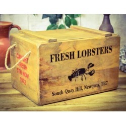 Wooden Lobster Crate With Lid