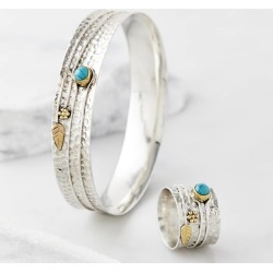 Turquoise Secret Garden Ring And Bangle Set