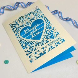 Personalised Papercut Vow Renewal Card